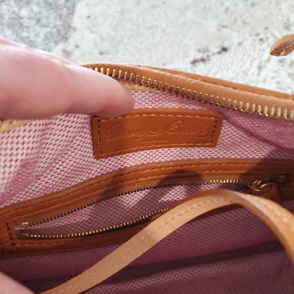 Dooney & Bourke Cognac Brown Pebbled Leather Crossbody Satchel Bag - Picture 8 of 17